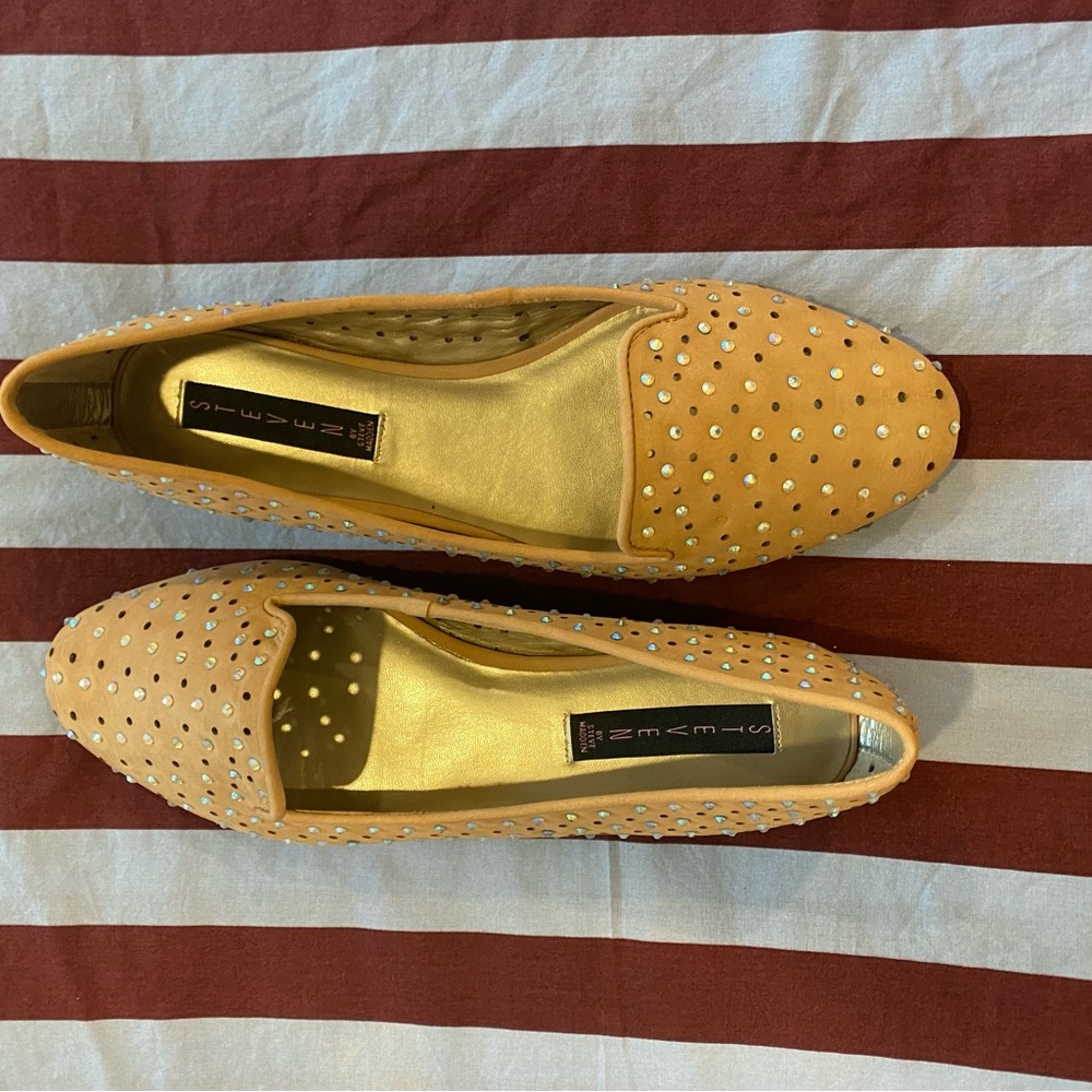 Steven Madden Dedazzled Leather Loafers